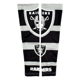 Littlearth Unisex-Adult NFL Las Vegas Raiders Strong Arms Tattoo Sleeves, Team Color, 17? Wrist to Bicep