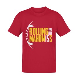 Wishful Inking Rollin with Mahomes Football Fans Classic T-Shirt (3X, Red)