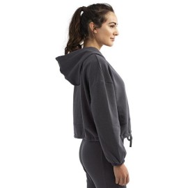 Ladies cropped Oversize Hooded Sweatshirt - BLAcK - XS(D0102H7MDKP)