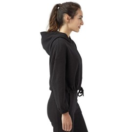 Ladies cropped Oversize Hooded Sweatshirt - BLAcK - XS(D0102H7MDNX)