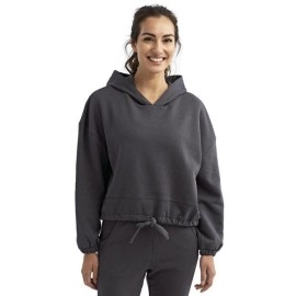 Ladies cropped Oversize Hooded Sweatshirt - BLAcK - XS(D0102H7MD8P)