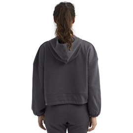 Ladies cropped Oversize Hooded Sweatshirt - BLAcK - XS(D0102H7MDZ2)