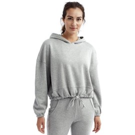 Ladies cropped Oversize Hooded Sweatshirt - BLAcK - XS(D0102H7MDZ6)