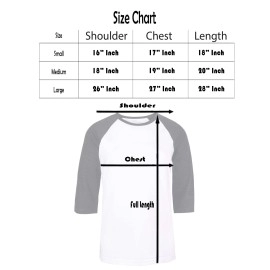 Women 3/4 Sleeve Baseball Tee - Raglan Shirts Jersey Tops Quarter Sleeve Shirt Tees (LBT001 M, Wht/CHC)