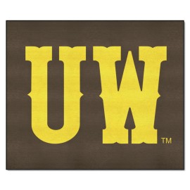 FANMATS 4940 Wyoming cowboys Tailgater Rug - 5ft. x 6ft. Sports Fan Area Rug Home Decor Rug and Tailgating Mat - UW Logo