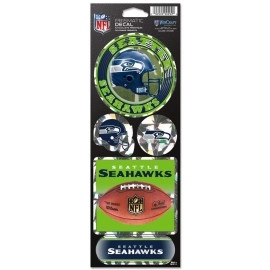 WinCraft NFL Seattle Seahawks 4x11 Die Cut Prismatic Decal, Team Colors, One Size