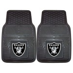 FANMATS 8774 Las Vegas Raiders 2-Piece Heavy Duty Vinyl Car Mat Set, Front Row Floor Mats, All Weather Protection, Universal Fit, Deep Resevoir Design