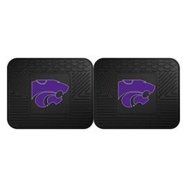 FANMATS NCAA Kansas State University Wildcats Vinyl 2-Pack Utility Mats , Black , 14