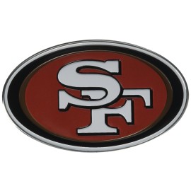 FANMATS 60470 San Francisco 49ers Heavy Duty Aluminum Embossed Color Emblem, Auto Emblem Decal
