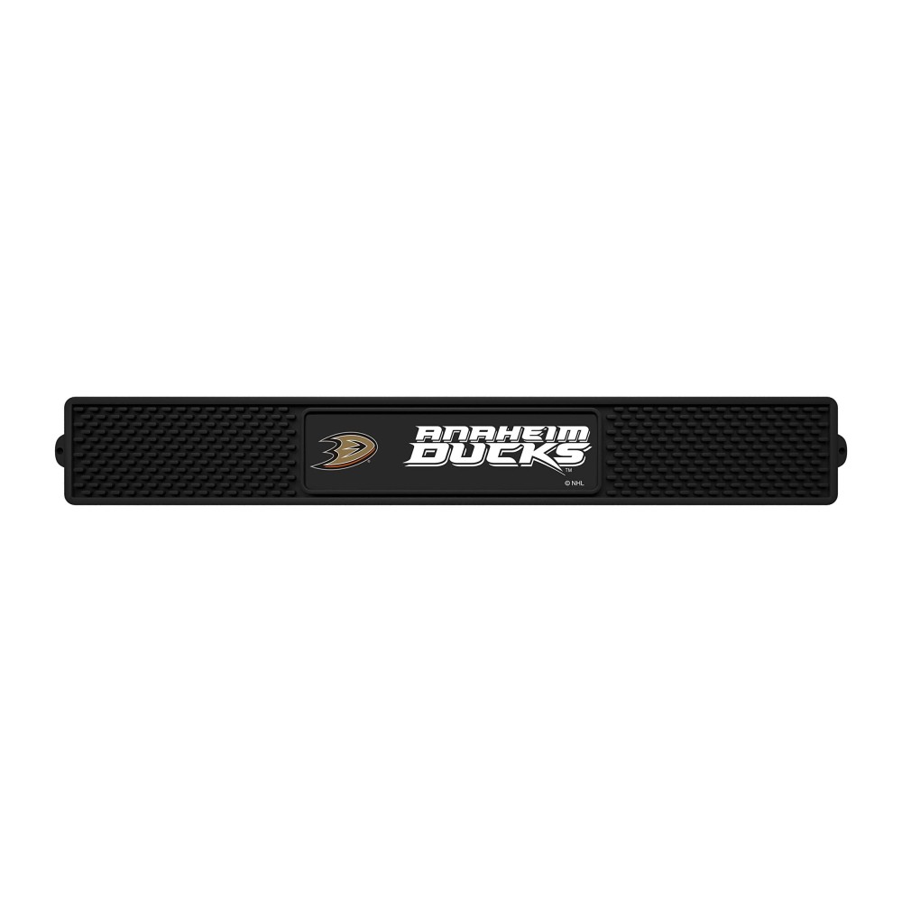 FANMATS 14100 Anaheim Ducks Drink Bar Mat - 3.25in. x 24in. - Durable Dish Drying Mat, Easy Clean, Counter Mat