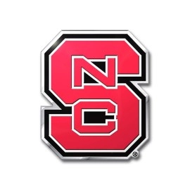 FANMATS 60547 NC State Wolfpack Heavy Duty Aluminum Embossed Color Emblem, Auto Emblem Decal
