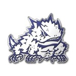 FANMATS 60562 TCU Horned Frogs Heavy Duty Aluminum Embossed Color Emblem, Auto Emblem Decal