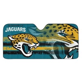 Fanmats 60056 NFL Jacksonville Jaguars Windshield Sun Auto Shade, Sun Shield Sun Visor | Accordion tri-fold for storage | 59
