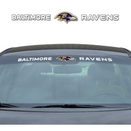 FANMATS 61463 Baltimore Ravens Sun Stripe Windshield Decal 3.25 in. x 34 in.