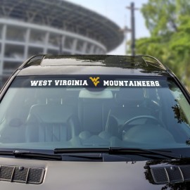 FANMATS 61537 West Virginia Mountaineers Sun Stripe Windshield Decal 3.25 in. x 34 in.