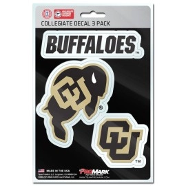 FANMATS NCAA Colorado Buffaloes Team Decal, 3-Pack,Black