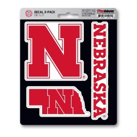 FANMATS NCAA Nebraska Cornhuskers Team Decal, 3-Pack, Red, 61043