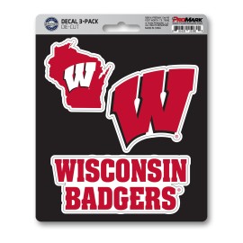 Fanmats, University of Wisconsin Decal 3-pk