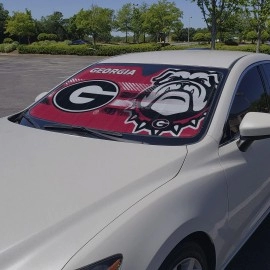 FANMATS 60007 NCAA Georgia Bulldogs Windshield Sun Auto Shade, Sun Shield Sun Visor | Accordion tri-fold for Storage | 59