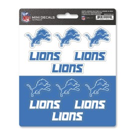 FANMATS 61120 Detroit Lions 12 Count Mini Decal Sticker Pack
