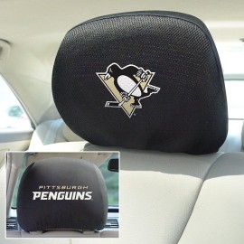 FANMATS NHL Pittsburgh Penguins Polyester Head Rest Cover (Set of 2)