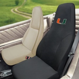 FANMATS NCAA University of Miami Hurricanes Polyester Seat Cover (set of 2)
