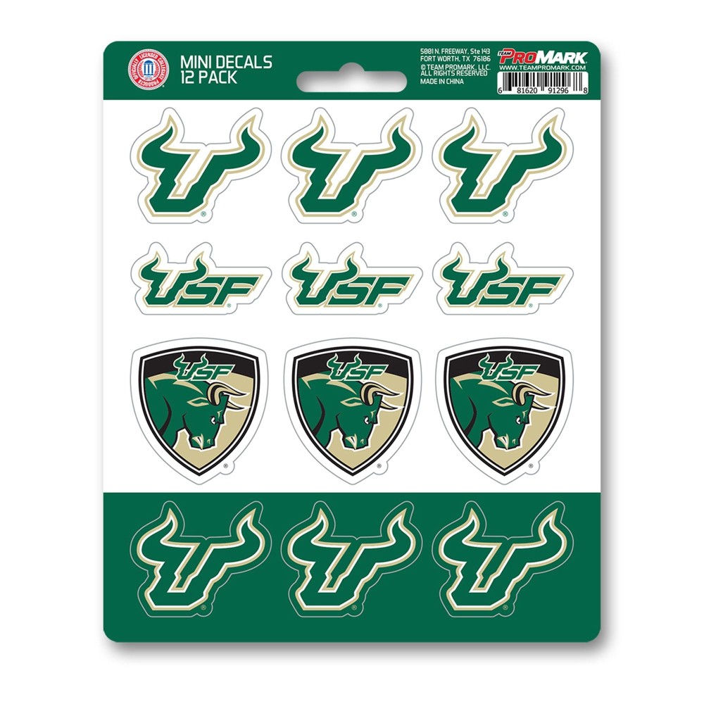 Fanmats, University of South Florida Mini Decal 12-pk