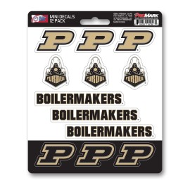FANMATS 61190 Purdue Boilermakers 12 Count Mini Decal Sticker Pack