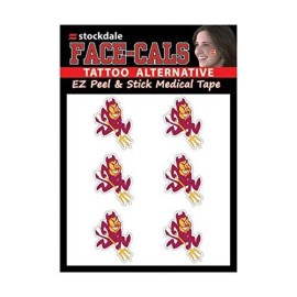 Wincraft NCAA Arizona State Sun Devils Face Tattoos, Team Colors, One Size