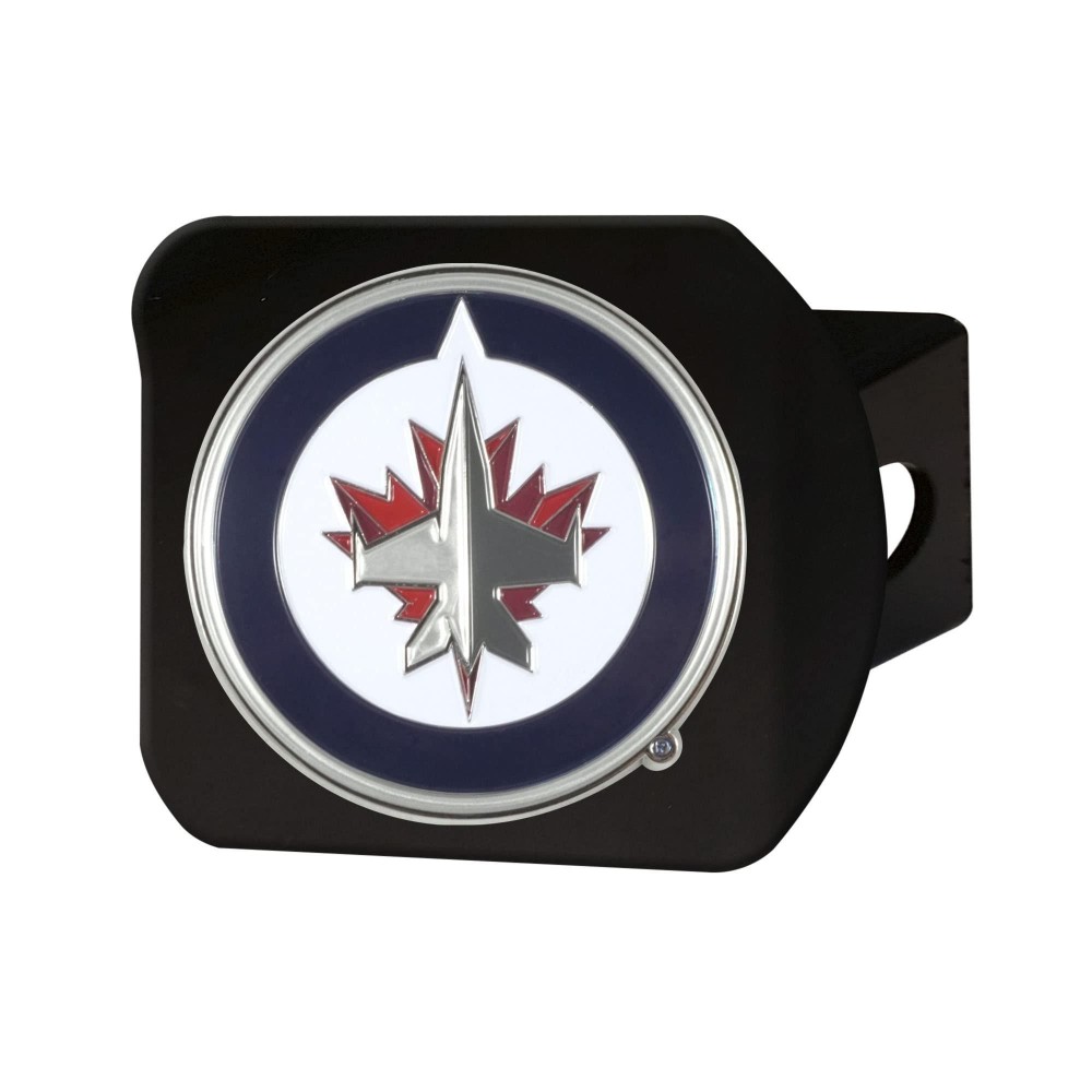 Winnipeg Jets Black Metal Hitch Cover - 3D Color Emblem