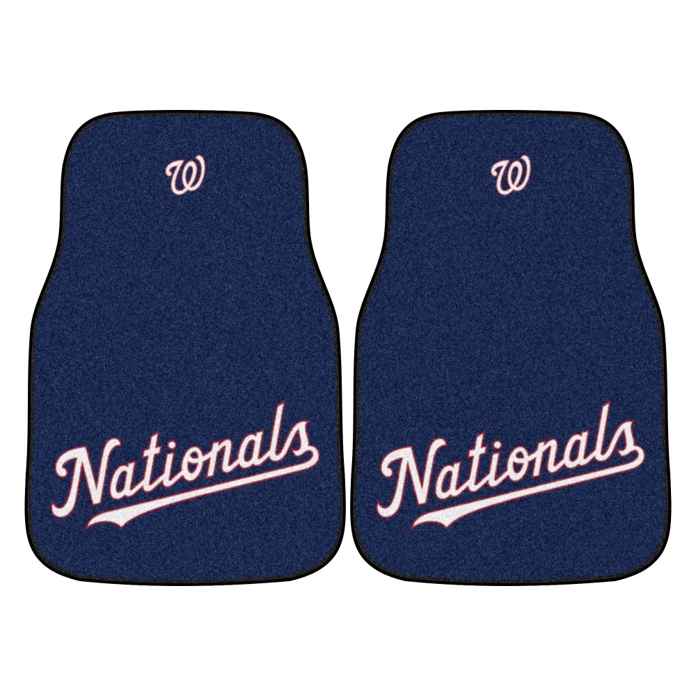 Washington Nationals Front Carpet Car Mat Set - 2 Pieces - Nationals Script Alternate Logo