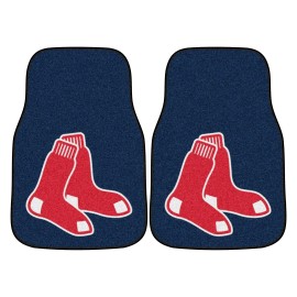 Boston Red Sox Front Carpet Car Mat Set - 2 Pieces - Socks Primary Logo