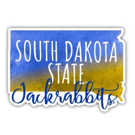 South Dakota State Jackrabbits Watercolor State Die Cut Decal 2-Inch 4-Pack
