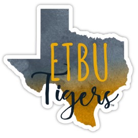 East Texas Baptist University Watercolor State Die Cut Decal 2-Inch 4-Pack
