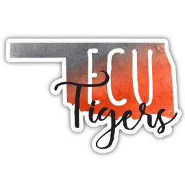 East Central University Tigers Watercolor State Die Cut Decal 2-Inch 4-Pack