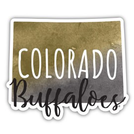 Colorado Buffaloes Watercolor State Die Cut Decal 2-Inch 4-Pack