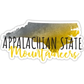 Appalachian State Watercolor State Die Cut Decal 2-Inch 4-Pack