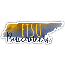 East Tennessee State University Watercolor State Die Cut Decal 2-Inch 4-Pack
