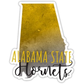 Alabama State University Watercolor State Die Cut Decal 2-Inch 4-Pack