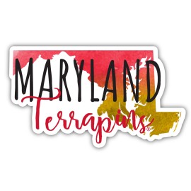 Maryland Terrapins Watercolor State Die Cut Decal 2-Inch 4-Pack