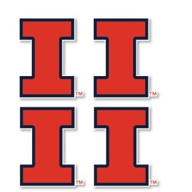 Illinois Fighting Illini 2-Inch Vinyl Mascot Decal Sticker 4-Pack