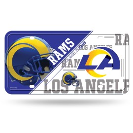 Rico Industries NFL Football Los Angeles Rams Split Metal Auto Tag 8.5