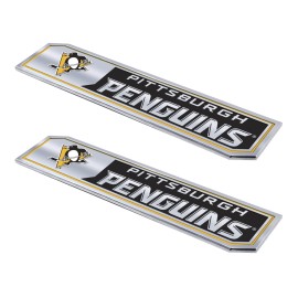 Pittsburgh Penguins 2 Piece Heavy Duty Aluminum Embossed Truck Emblem Set