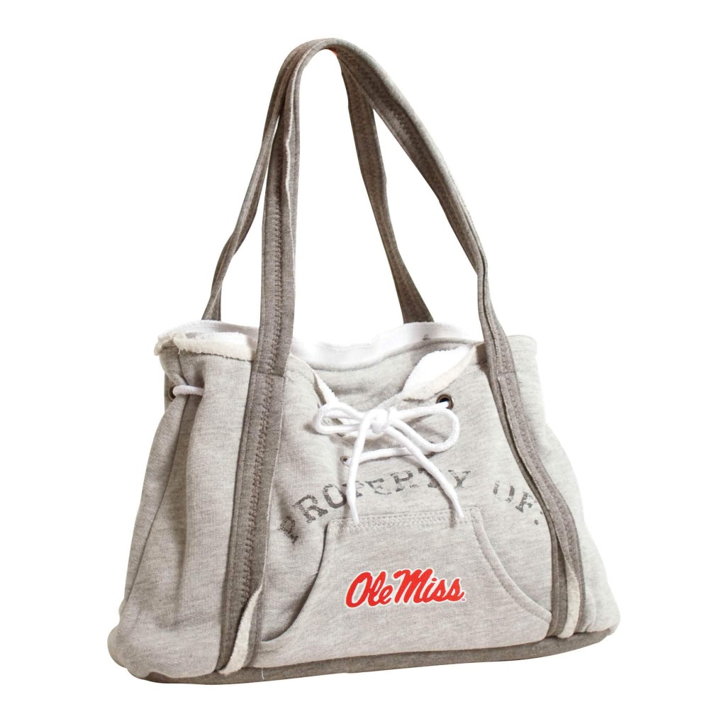 Littlearth Womens NCAA Mississippi Old Miss Rebels Hoodie Purse, Grey, 9.5