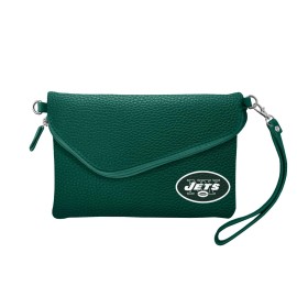 Littlearth womens NFL New York Jets Pebble Fold Over Crossbody Purse, Team Color, 6