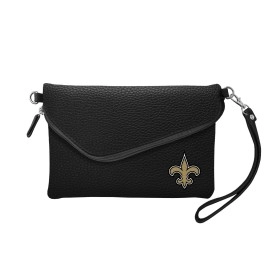 Littlearth womens NFL New Orleans Saints Pebble Fold Over Crossbody Purse, Team Color, 6