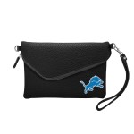 Littlearth womens NFL Detroit Lions Pebble Fold Over Crossbody Purse, Team Color, 6