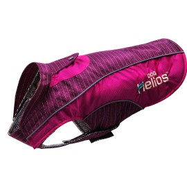 Dog Helios 'Reflecta-Bolt' Sporty Performance Tri-Velcro Waterproof Pet Dog Coat Jacket W/ Blackshark Technology - Large - Hot Pink / Purple