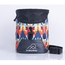 Noborou chalk Bag for Rock climbing Bouldering chalk Bag Large Zippered Pocket Adjustable and Removable Belt (Sunset Orange)