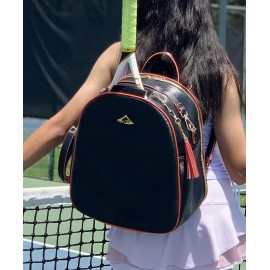 HANA water ripple pattern bag for tennis racquets paddles and travel free clutch and tassel gold hardware and full features for all sports(D0102HXKTW8)